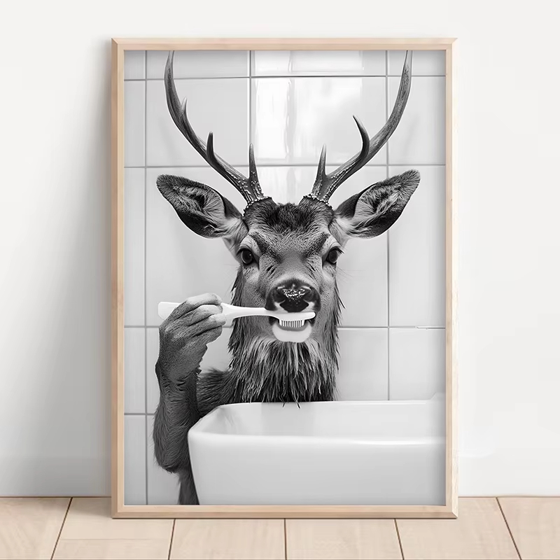 ملصق مضحك باللونين الأسود والأ - مراجعة Home Bathroom Images وسعره
