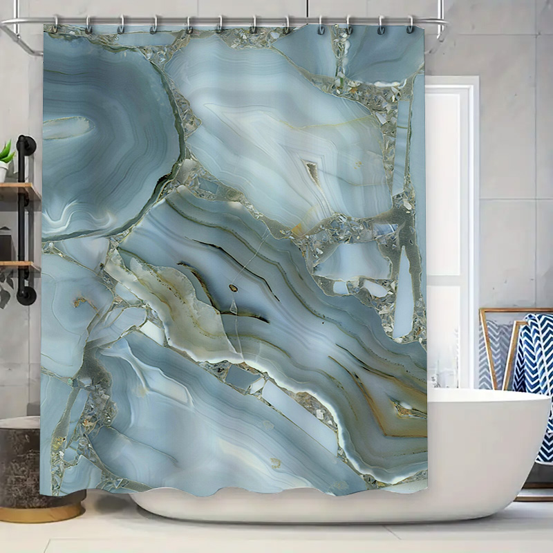 ستارة دش رخامية زرقاء مقاومة ل - مراجعة Home Bathroom Images وسعره
